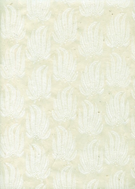Papier lokta fougères blanches fond naturel (50x75)