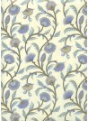 "Botanico" mauve et turquoise réhaussé or (70x100)