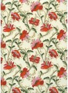 "Botanico" rouge rose et vert réhaussé or (70x100)