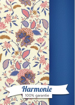 HARMONIE DUO Botanico violet bleu et rose réhaussé or