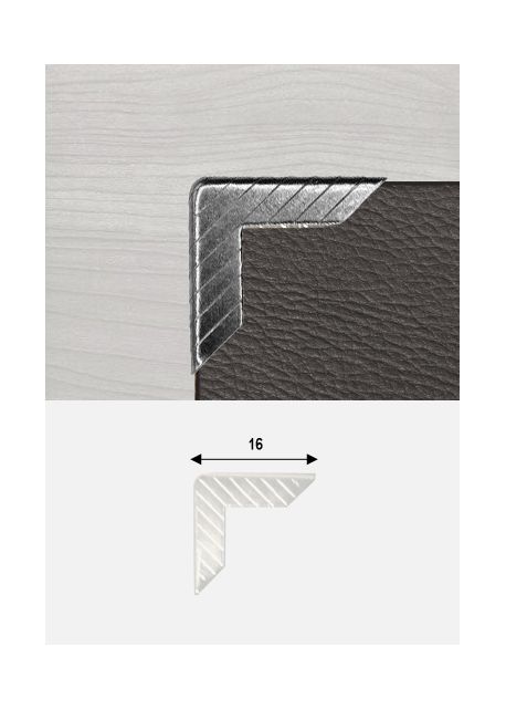 Angles striés argent (16x16mm)