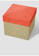 DUO zeste orange-liberty mini fleurs corail et vert fond crème