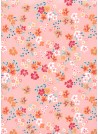 "Papier de coton" Petites fleurs fond rose (55x76)