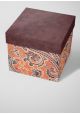 "Papier de coton" Cachemire fond orange (55x76)