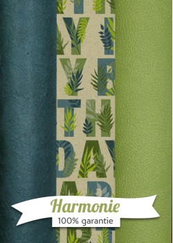 HARMONIE TRIO Happy birthday feuillage fond beige