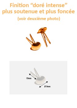 Clous de fixation fendus or ANTIQUE (Ø9mm) - LOT DE 100