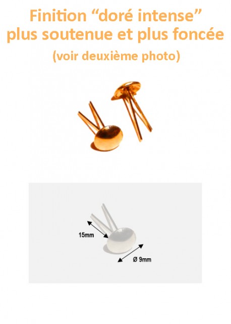 Clous de fixation fendus or ANTIQUE (Ø9mm) - LOT DE 100