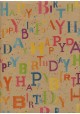 Happy birthday multicolore fond beige (68x98)