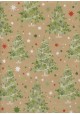 Sapins et guirlandes fond beige (68,5x98)