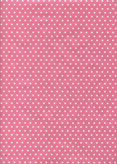 Pois écru fond rose (50x70)