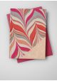 Recto verso "Marbré design fushia / feuilles blanches" (68x98)