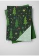 Recto verso "Sapins fond noir / étoiles fond menthe" (68x98)