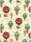 Les montgolfières de Noël réhaussé or (70x100)