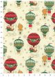 Les montgolfières de Noël réhaussé or (70x100)
