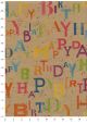 Happy birthday multicolore fond beige (68x98)