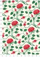 "Florence" Caravage roses rouges feuillage vert (50x70)