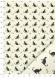 "Planche de chats" noirs et or vif (50x65)