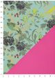 Recto verso "Tapisserie et oiseaux fond menthe / uni rose" (50x70)