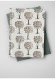Les arbres à fleurs rouges réhaussé argent (50x70)