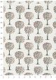 Les arbres à fleurs rouges réhaussé argent (50x70)