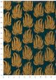 Papier lokta fougères orange fond bleu paon (50x75)