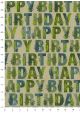 Happy birthday feuillage fond beige (68,5x98)