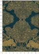 Papier lokta retour des Indes or fond bleu paon (50x75)
