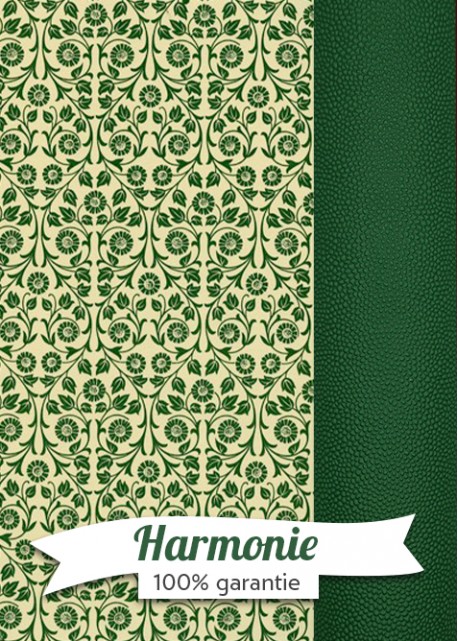 HARMONIE DUO "Varese" fleurs et arabesques vertes fond crème