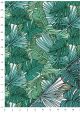 Feuilles exotiques ambiance émeraude (50x70)