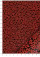 Chiyogami laqué - Feuilles laquées rouges fond noir (48x65)
