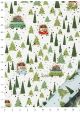 Papier Turnowsky promenade de Noël réhaussé or (50x70)