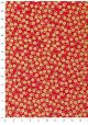 Papier lokta petites fleurs or sur fond rouge (50x75)