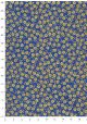 Papier lokta petites fleurs or sur fond bleu (50x75)