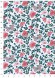 Fleurs et papillons sur fond de feuillage vert (50x70)