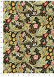 Tapisserie floral verte et jaune fond noir réhaussé or (50x70)