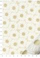 Papier lokta marguerites blanches coeur or fond naturel (50x75)