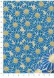 Papier lokta marguerites bleues coeur or fond naturel (50x75)