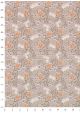"Botanica" floral orange et blanc fond beige (50x70)