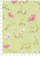Papier Turnowsky fleurs et oiseaux fond vert tendre réhaussé or (50x70)