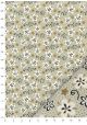 Fleurs blanches noires et or sur fond lin (50x70)