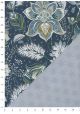 Recto verso "Feuillage fond bleu / étoiles ton sur ton bleu" (68x98)