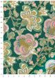 "Papier de coton" Floralies rose fond vert canard (55x76)