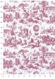 Toile de jouy montgolfière rose fuchsia (65x100)