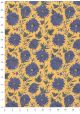 Fleurs bleues sur fond jaune (50x70)