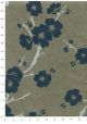 Papier lokta cerisier en fleurs argent et marine fond beige (50x75)