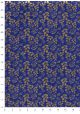 Papier lokta feuillage or fond bleu électrique (50x75)