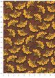Wax fleurs orange fond brun (50x70)