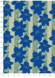 Fleurs exotiques bleues fond rayé (50x70)