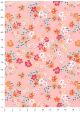 "Papier de coton" Petites fleurs fond rose (55x76)