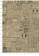 Papier lokta le village fond beige foncé (50x75)